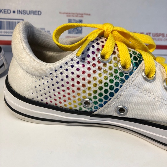 Vintage Women’s 7 Rainbow Polka Dot Low Top Converse All Stars RARE - Picture 7 of 8